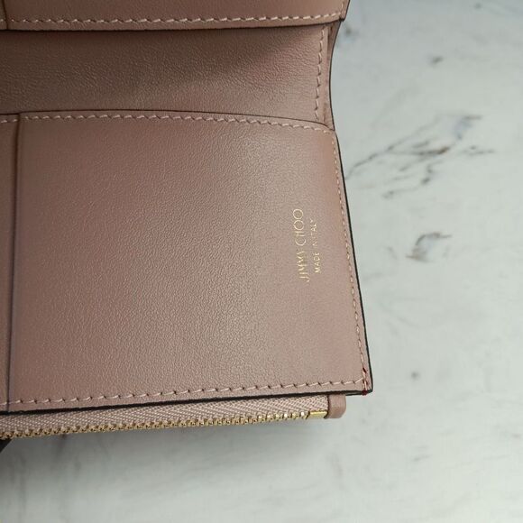 Jimmy Choo MARINDA Dark Red Leather Wallet Trifold Full Set - Picture 7 of 11